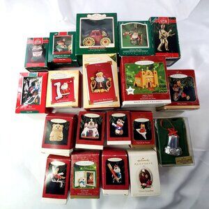 Vintage Hallmark Keepsake Christmas Ornaments 1980s to 2006 Lot Of 19